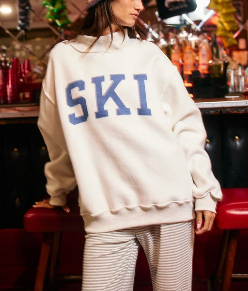 Apres Ski Reversible Mock Neck Sweatshirt / Ash Grey