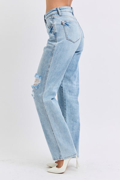 JUDY BLUE 90's straight jean / light denim