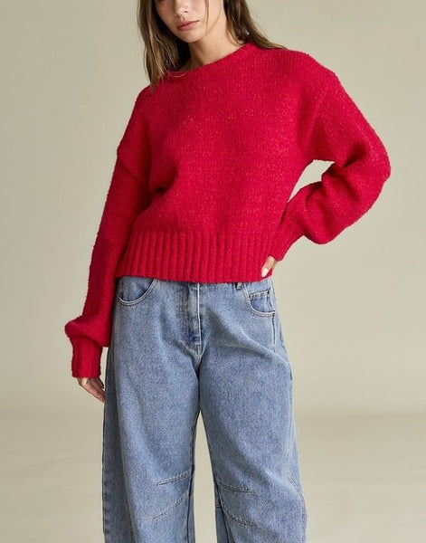 Everlee loose fit sweater / red