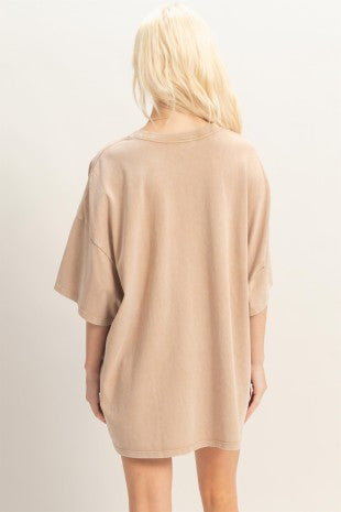 oversized mineral wash tee / mocha