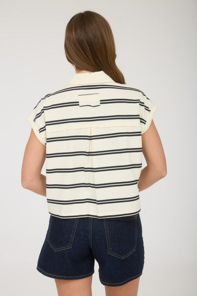 varsity stripe collared shirt