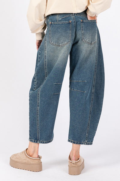 classic barrel jean / med wash