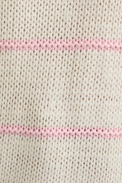 becca stripe sweater / white & pink