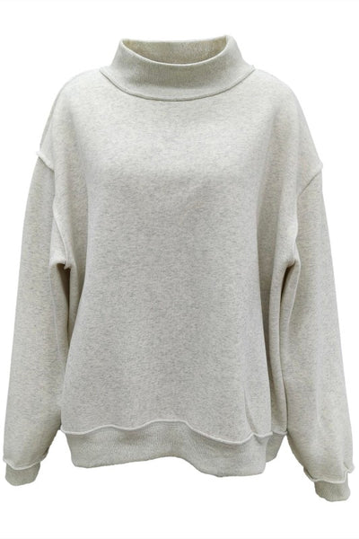 reversible mock neck sweatshirt / ash grey