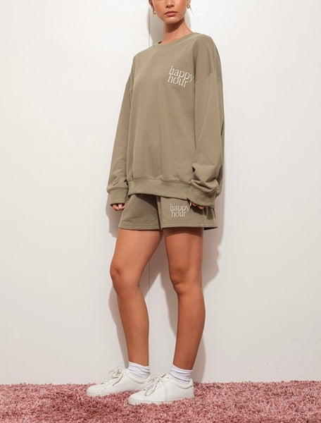 Happy Hour sweatshirt set // olive