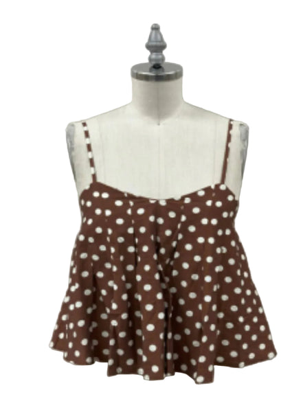 THML polka dot tank /chocolate