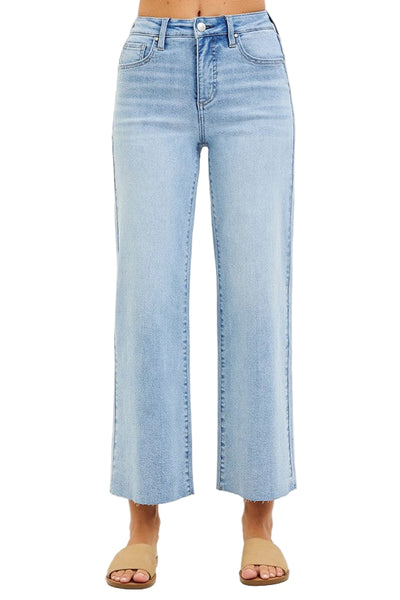 Erin tummy control crop jean / light wash