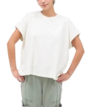 Zoie oversized mineral wash tee / off white