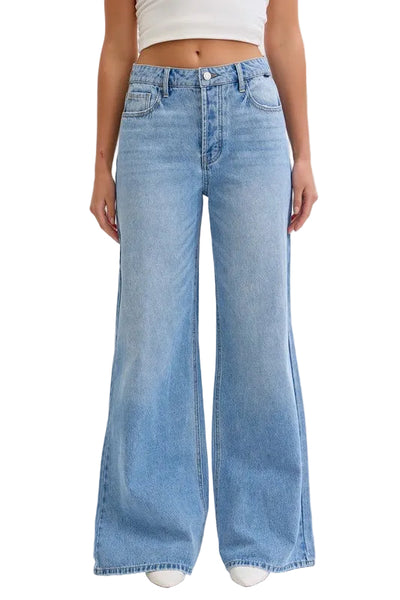 Logan high rise wide leg jean / light wash