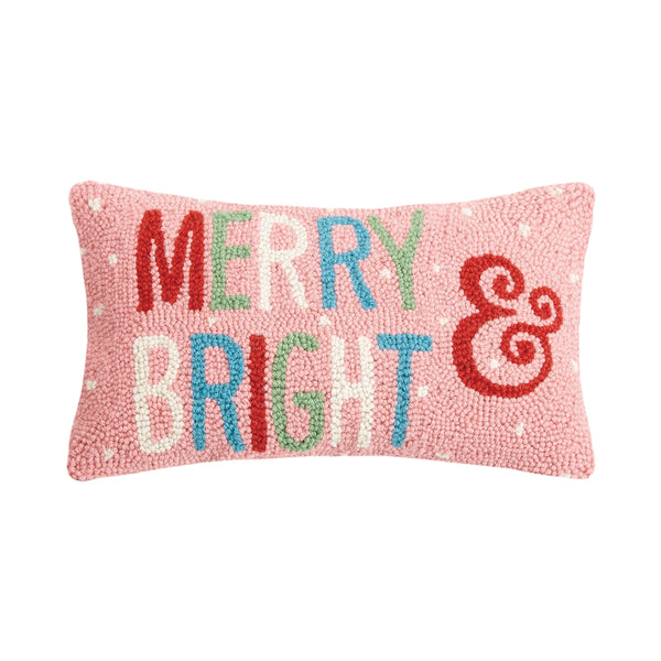 merry & bright hook pillow