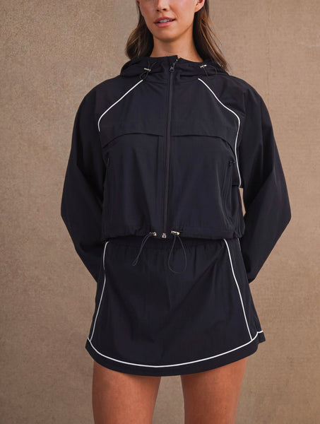 Blakelyn Windbreaker Skort Set / Black