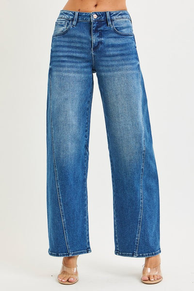 Risen slouchy barrel jean / dark wash