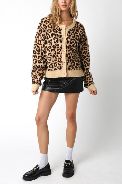 Shayla leopard cardigan / tan