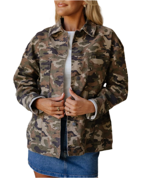 camo oversized denim jacket