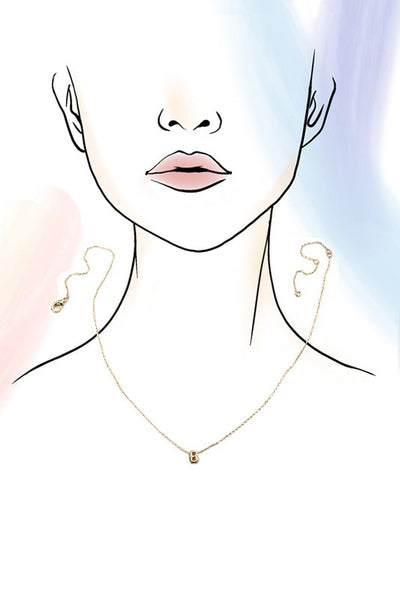 tiny initial necklace / gold