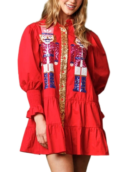nutcracker sequin dress / red