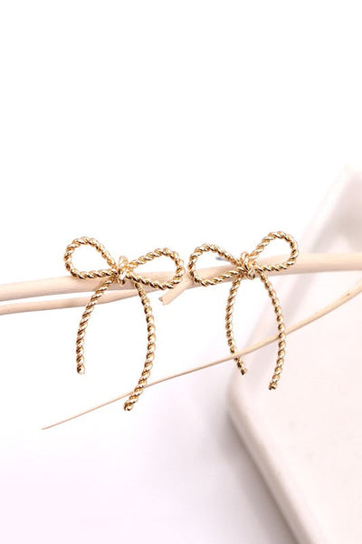rope bow earring // gold
