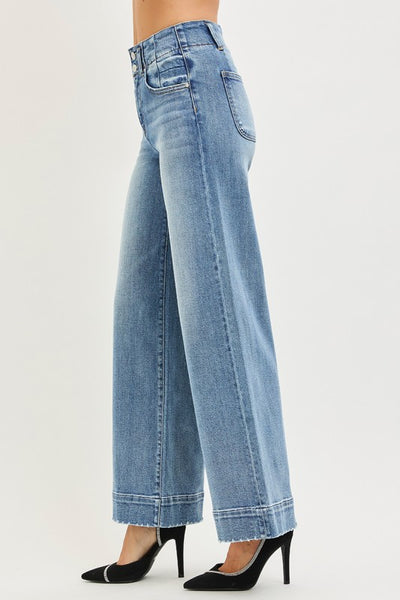Ava wide seam ankle jean / medium wash
