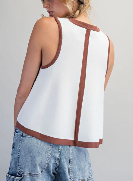 Kira sleeveless sweater top / cream
