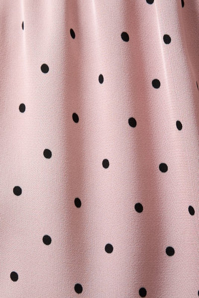 polka dot satin pj set / blush