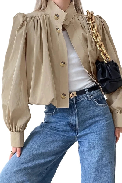 Cora Cropped Trench Coat / Khaki