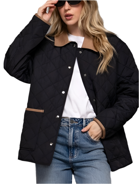 Katie quilted work jacket / black