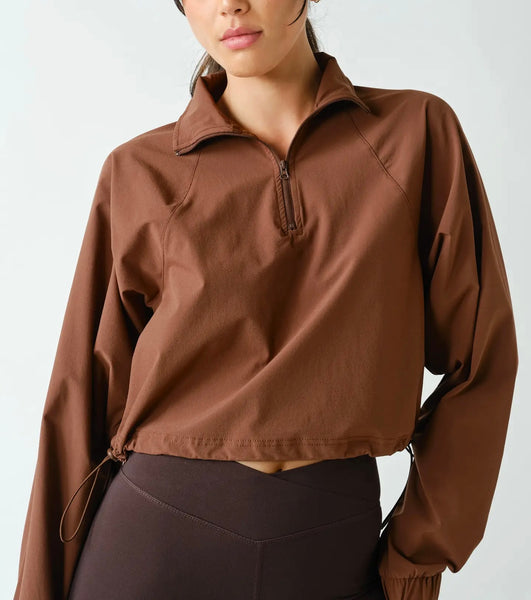 Sculpt 1/4 Zip Pullover / Cocoa