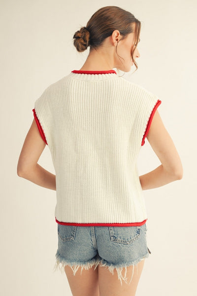 American Flag sweater / ivory