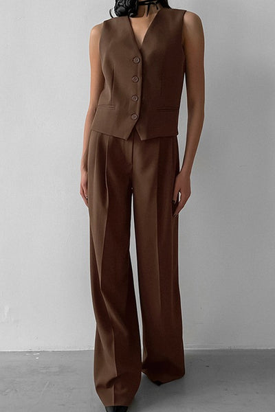 parker vest & pant set // chocolate