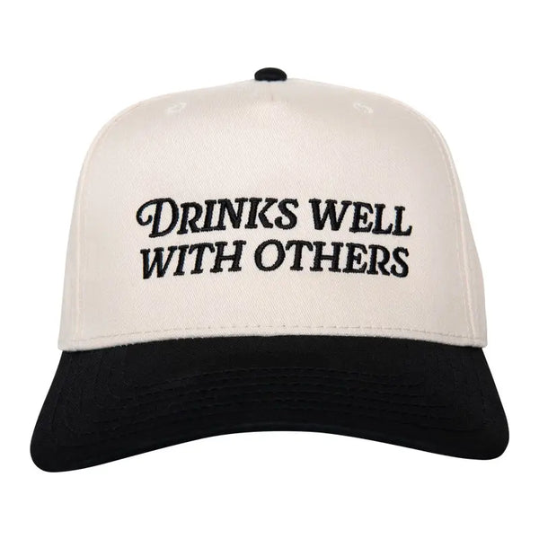 Drinks Well with Others cap / black & cream
