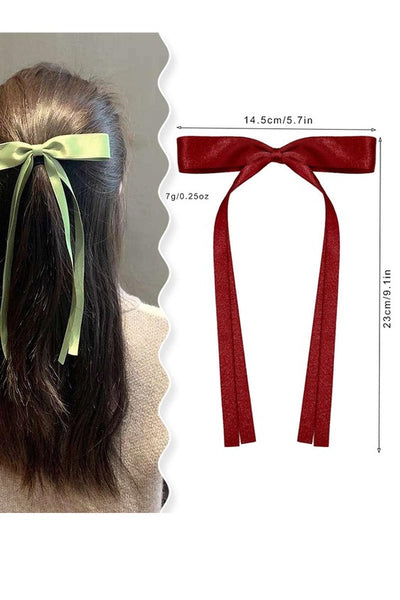 satin ribbon hair clip // tan