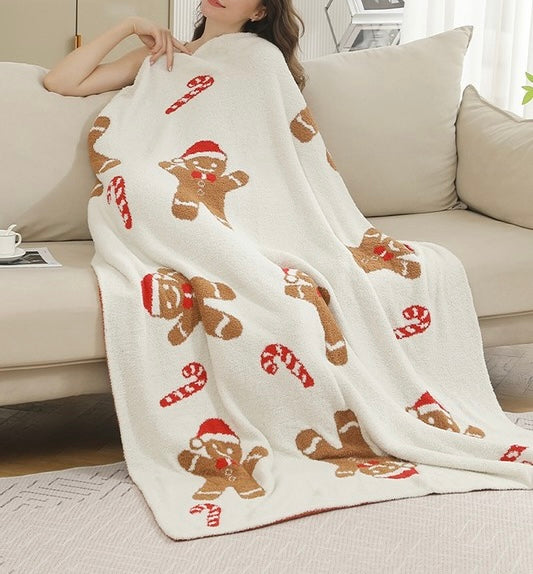 gingerbread man cozy throw blanket