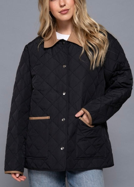 Katie quilted work jacket / black
