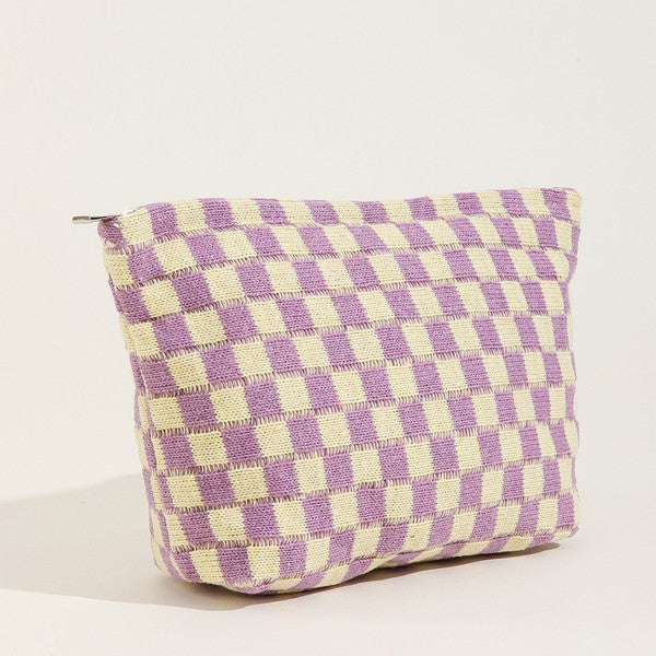 checker cosmetic bag / multi colors available