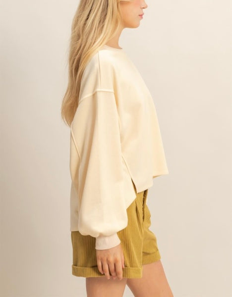 Willis relaxed fit pullover / cream