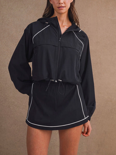 Blakelyn Windbreaker Skort Set / Black