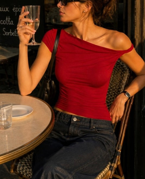 Jessie One Shoulder Top / Red