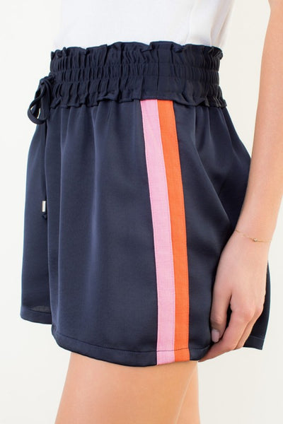 THML track stripe short set / navy