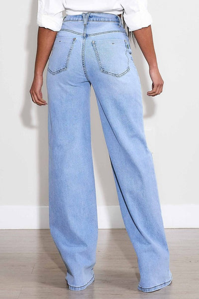 Abi wide leg jean/ light wash