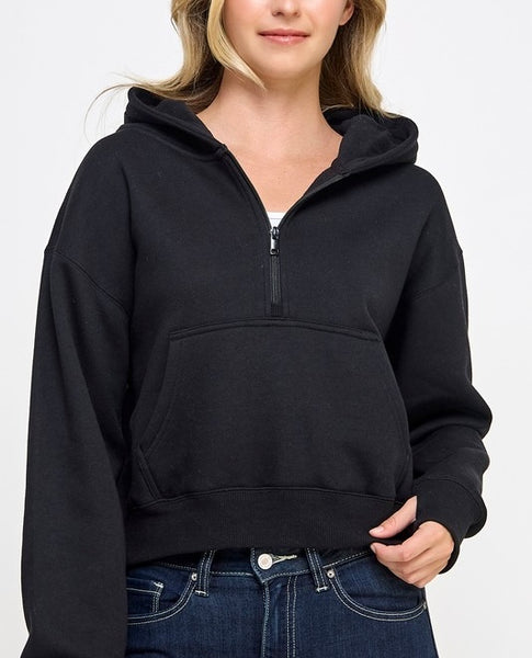 comfy 1/2 zip pullover // black