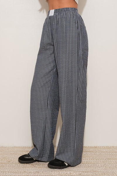 striped pajama pants // black & navy