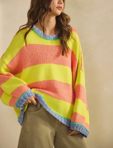 fun stripes sweater / lemon & orange zest
