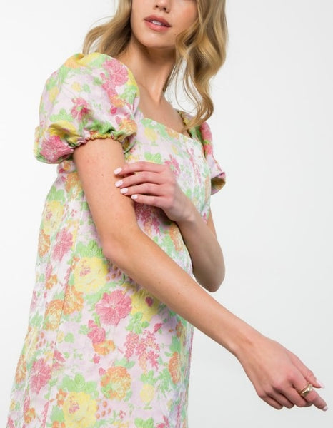 THML floral jacquard dress