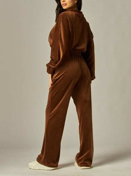 velour track suit / cocoa