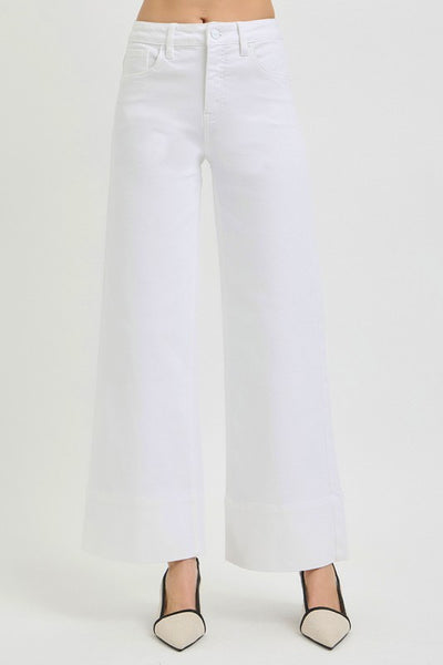 Risen tummy control ankle pant / white