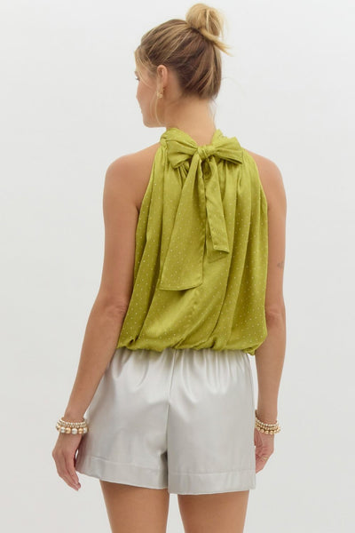 sparking martini satin top /olive (RESTOCK!)