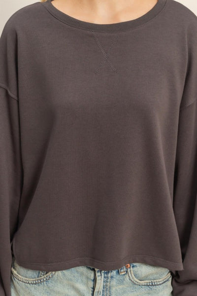 Willis relaxed fit pullover / charcoal