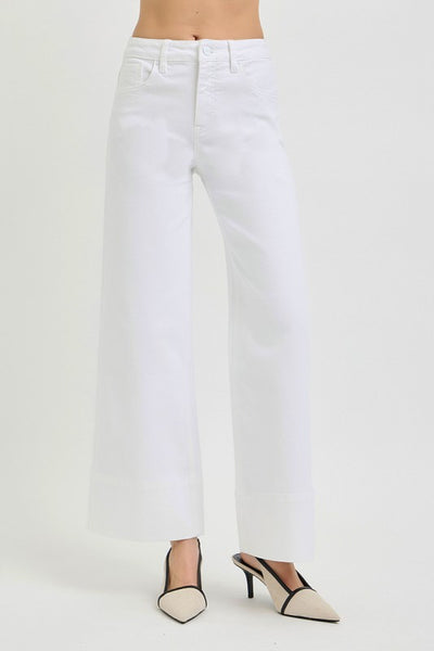 Risen tummy control ankle pant / white