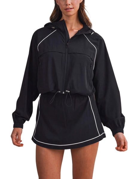 Blakelyn Windbreaker Skort Set / Black