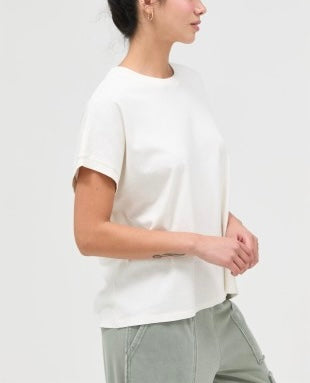 Zoie oversized mineral wash tee / off white